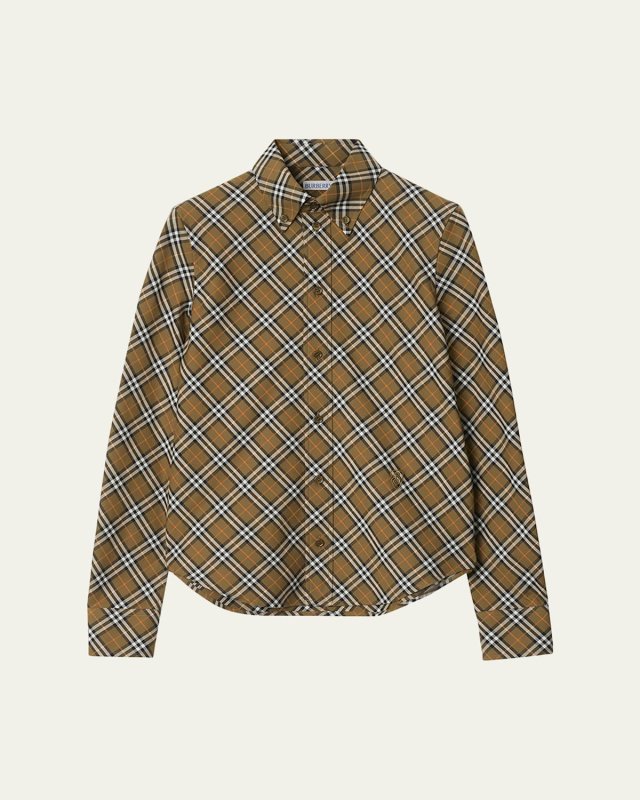 Shrunken Check Button-Down Shirt